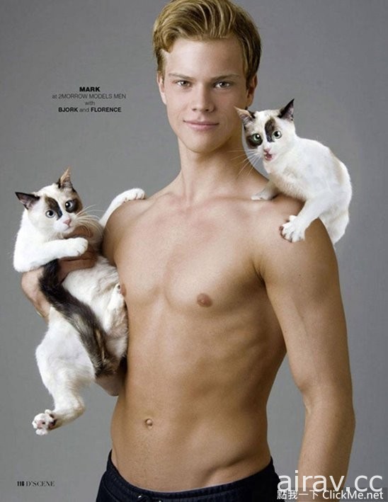 《男模与猫》你的目光会是放在男模特儿还是美猫身上呢？
