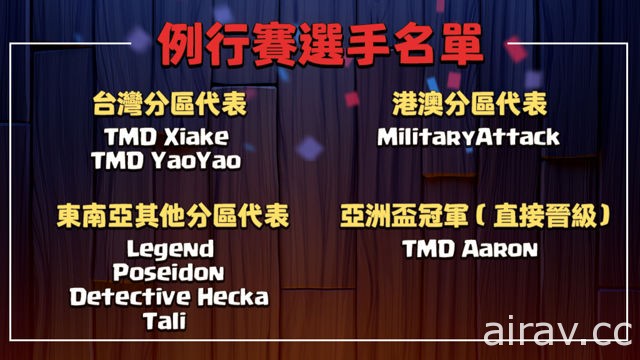 《部落衝突：皇室戰爭》皇冠錦標賽東南亞賽區 台灣代表為 TMD Xiake 與 TMD YaoYao