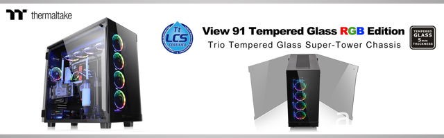 曜越宣布於 CES 2018 展示 View 91 強化玻璃 RGB 直立式機殼