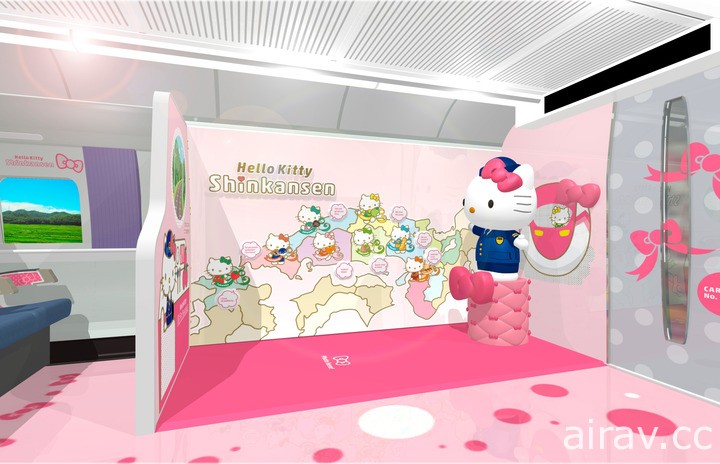 JR 西日本宣布“Hello Kitty”新干线 6 月 30 日起上路 车厢内装设计亮相