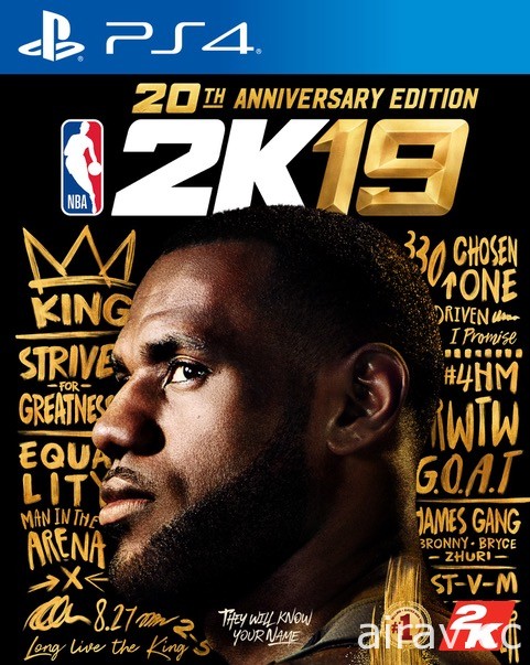 《NBA 2K19》將推出「20 週年紀念版」匯集了 LeBron James 的座右銘文字