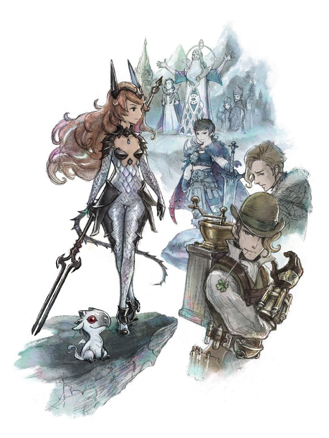 《Bravely Default II》介紹冰天雪地之國「拉姆達路」以及龍騎士、劍聖等職業