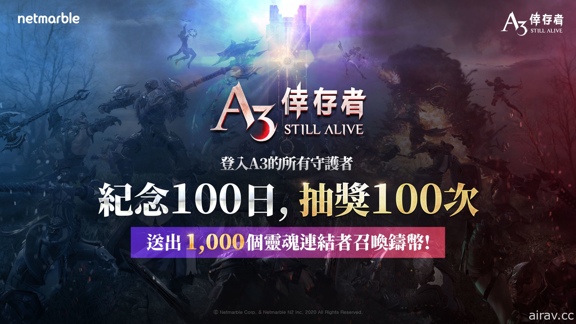 《A3: STILL ALIVE 倖存者》推出開服100 天活動 可獲得 1,000 召喚鑄幣