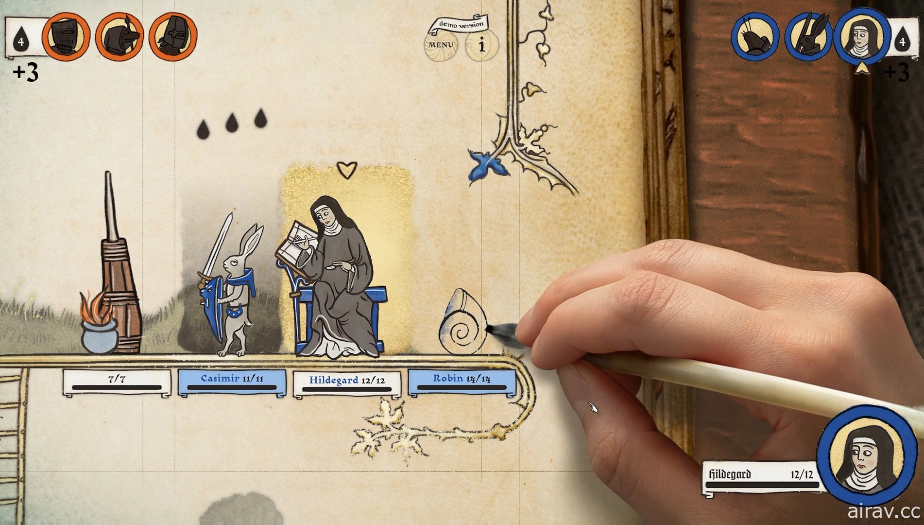 中世纪手稿笔墨策略游戏《神笔谈兵》释出最新宣传影片 活用墨水击败敌人