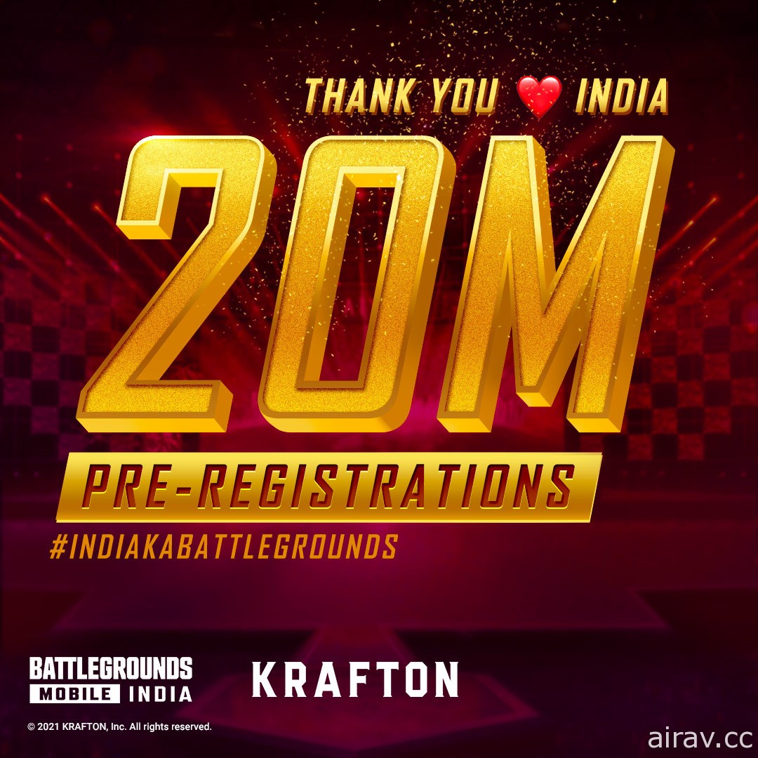 《BATTLEGROUNDS MOBILE INDIA》预先注册突破 2,000 万 重新打入印度市场