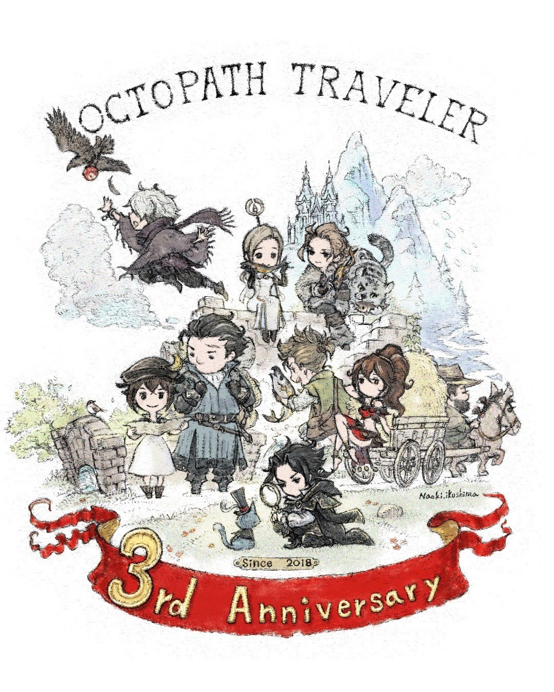 《歧路旅人 Octopath Traveler》上市屆滿三週年 官方釋出慶祝用賀圖