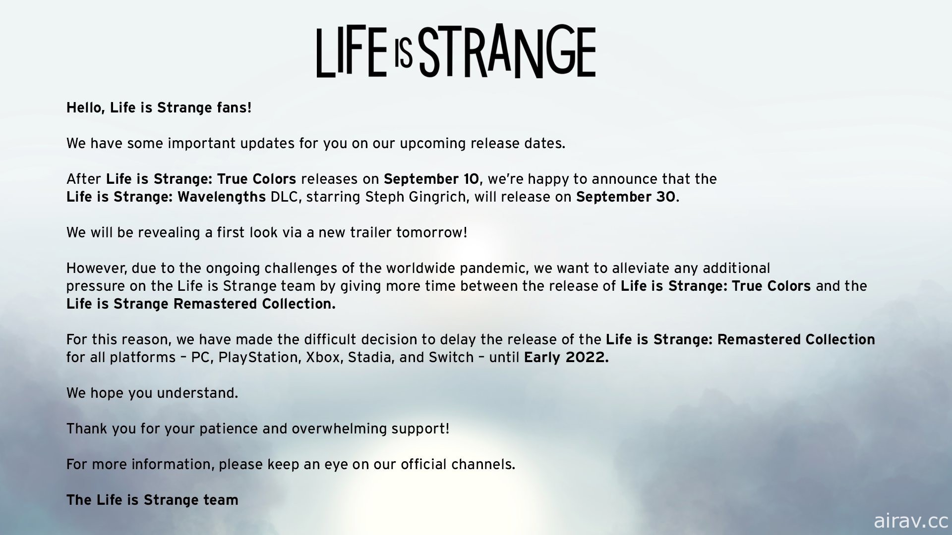 新作《奇異人生：本色》釋出 DLC「波長」宣傳影片 《奇妙人生 重製合輯》延期發售