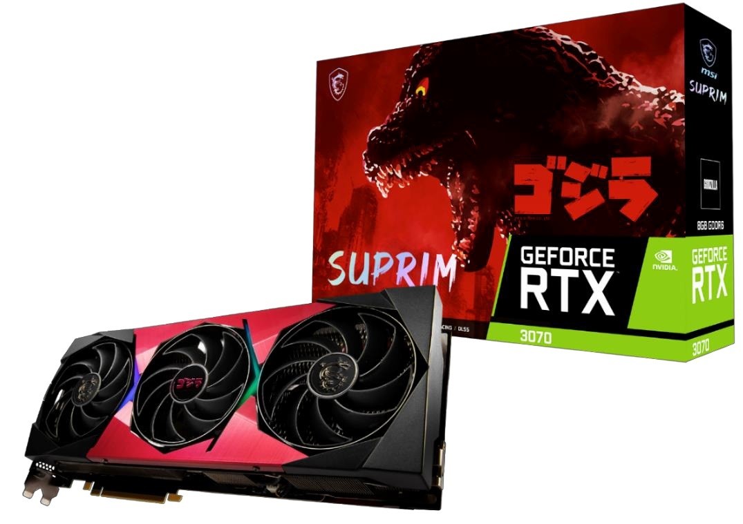 MSI 与《哥吉拉》联名显卡 GeForce RTX 3070 SUPRIM SE 8G LHR 限量一千组