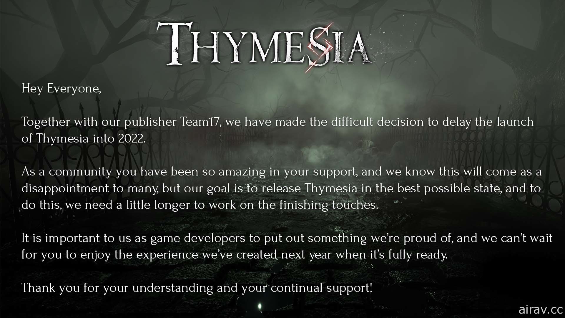 為確保遊戲完整性 台灣團隊宣布自製《Thymesia：記憶邊境》延期至 2022 年發售