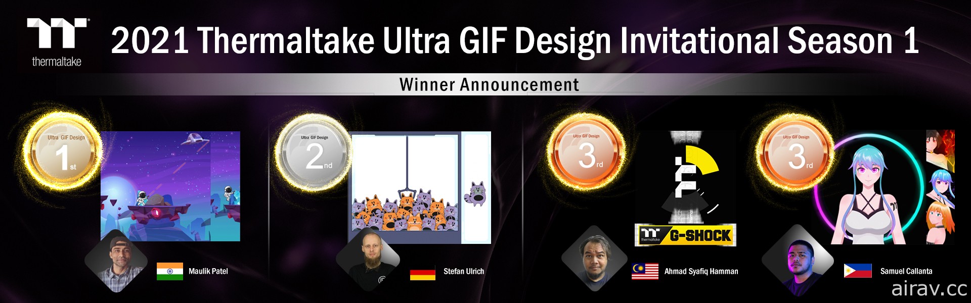 「2021 曜越 Ultra GIF 設計邀請賽・第一季」公布前三名 印度選手奪冠