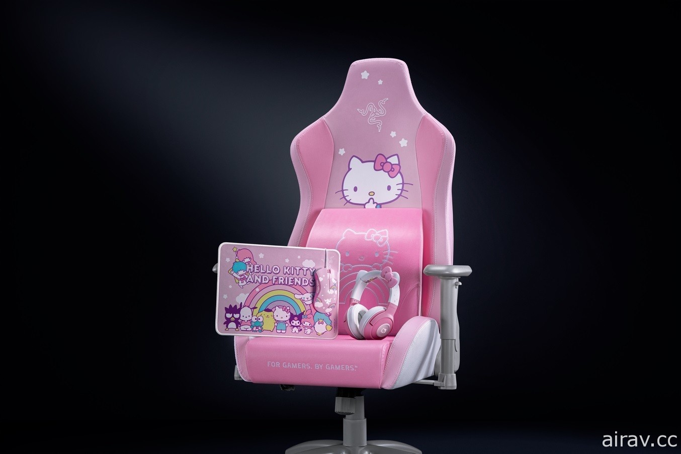 Razer 推出 HELLO KITTY AND FRIENDS 聯名系列產品 貓耳電競耳機、粉嫩電競椅亮相