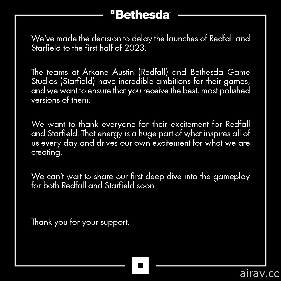 Bethesda 宣布旗下大作《星空 Starfield》与《血色降临》将延期上市