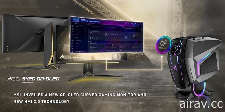 微星推出全新 QD-OLED 曲面电竞显示器 MEG 342C QD-OLED